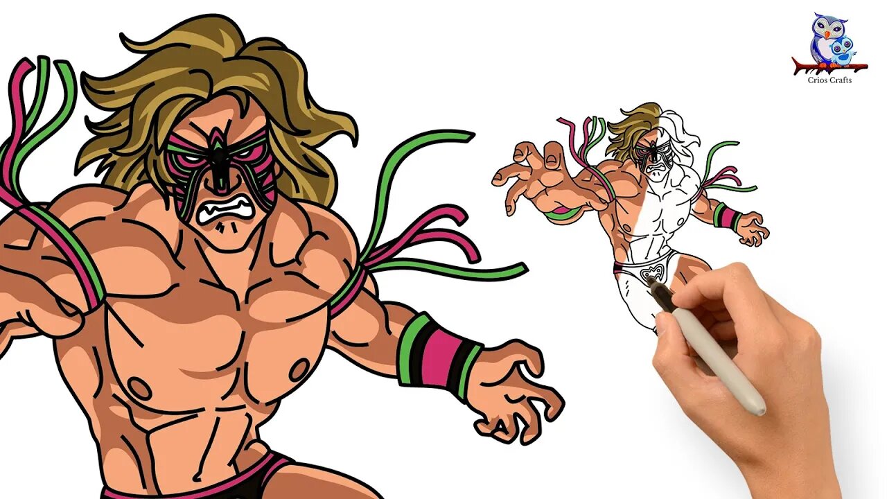 How to Draw The Ultimate Warrior WWE - Art Tutorial