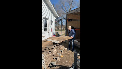 Moving big Oak slabs