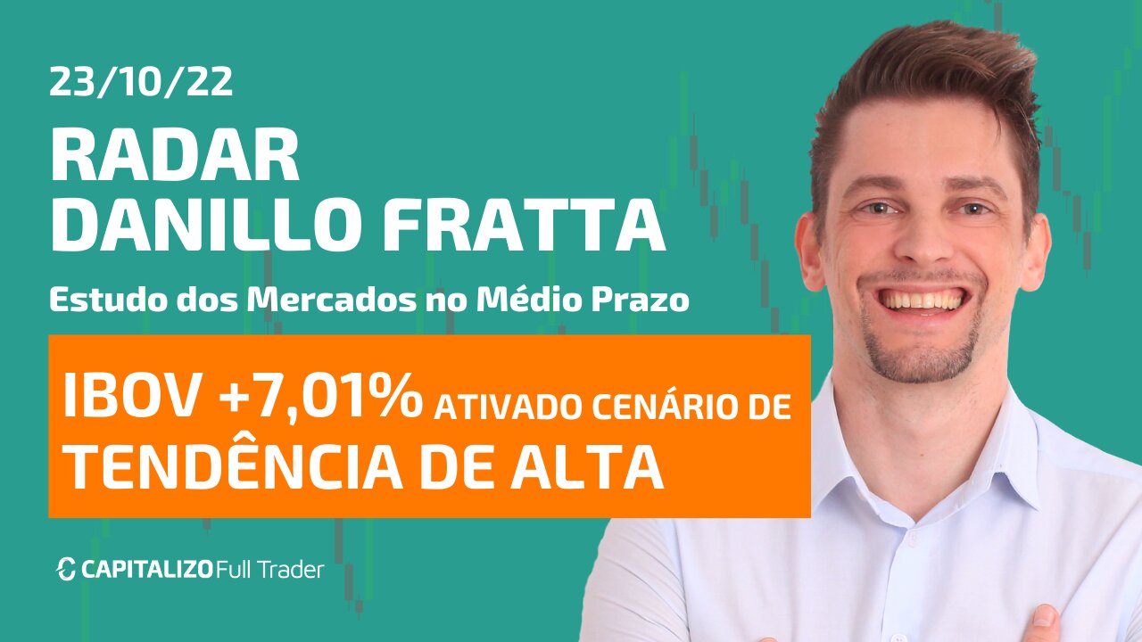 Radar Danillo Fratta 23/10/22 - Ibovespa +7,01% médio prazo ativado cenário de tendência de alta.