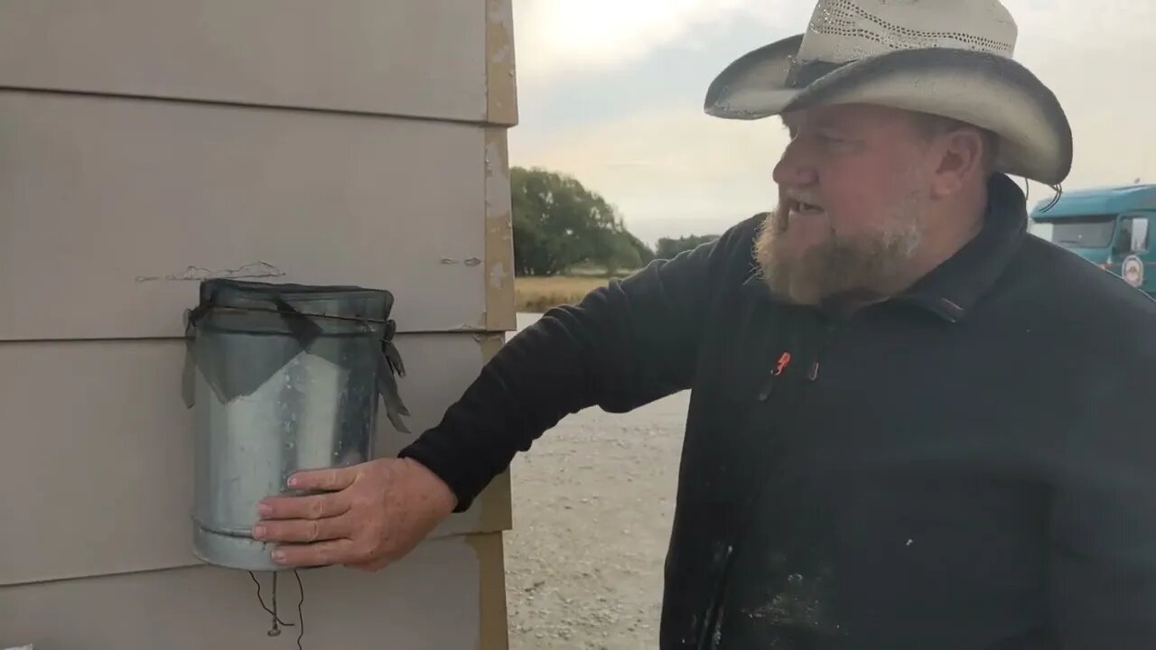 Walter Hiebert/Camp Hope explains clever off grid hand washing station