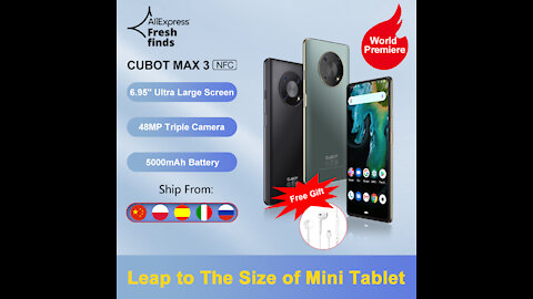 Cubot MAX 3 Smartphone, 6.95-inch Large Full Screen