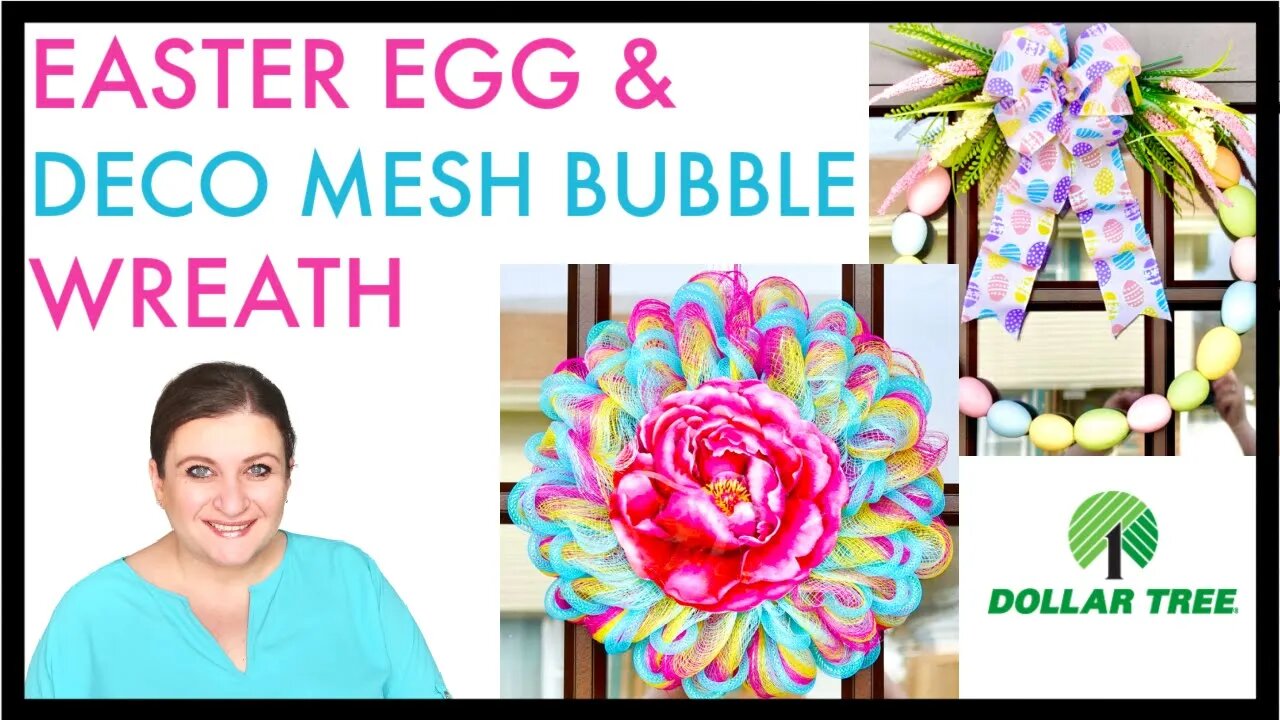 EASY DECO MESH BUBBLE WREATH FOR BEGINNERS DOLLAR TREE SPRING EASTER EGG DIY NADIAS WREATH WEDNESDAY