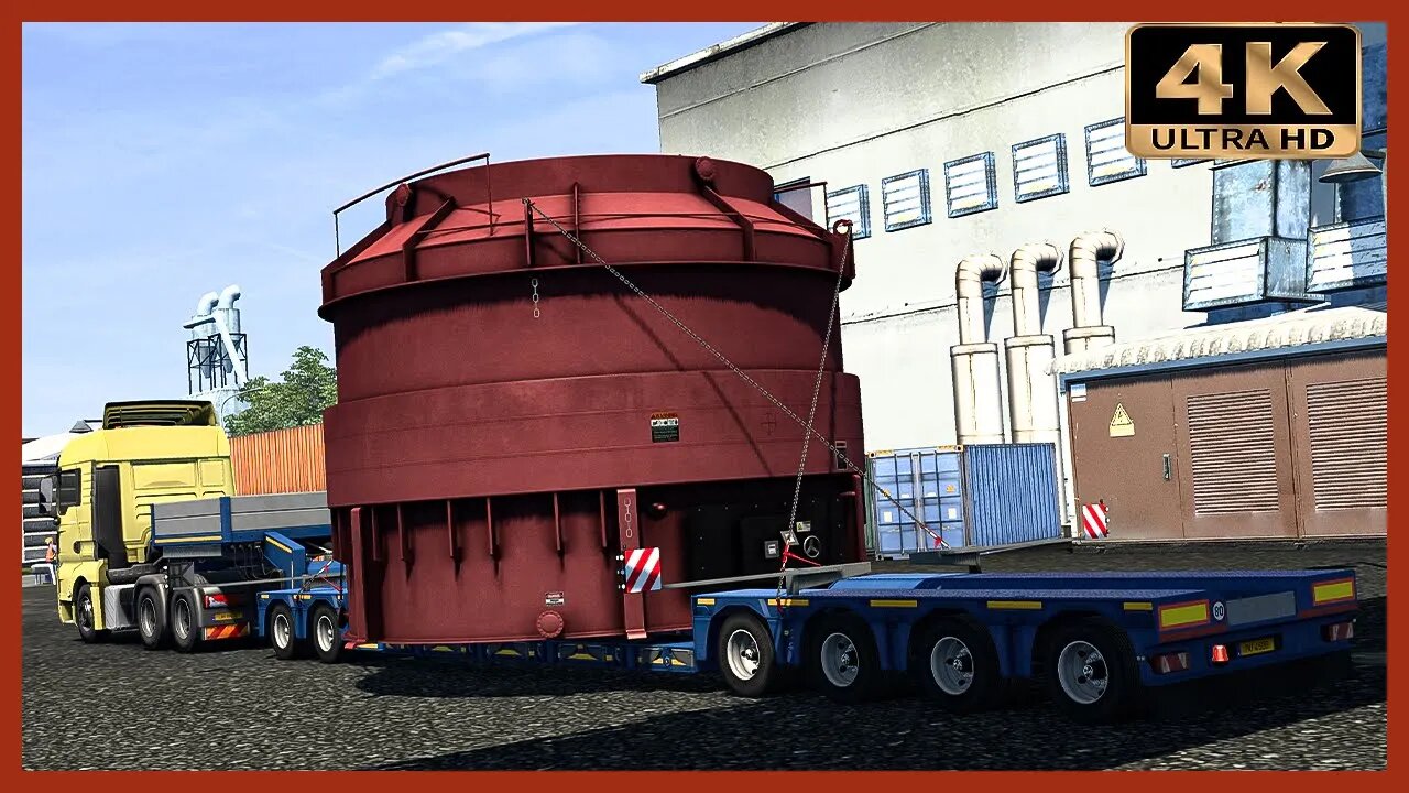 MAN TGX transporting BIG BOILER PART | Euro Truck Simulator 2 Gameplay "4K"