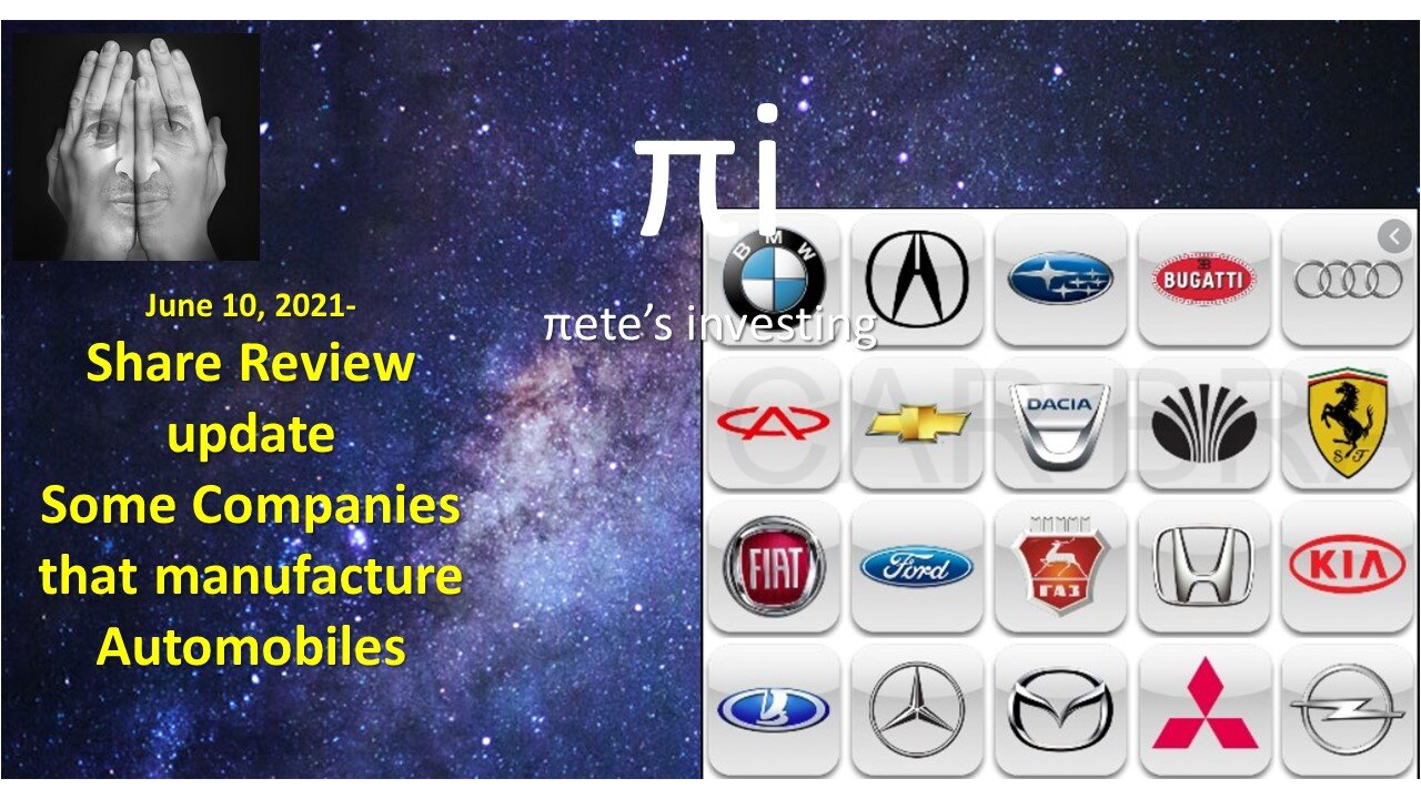 Car companies chart comparison selecting which to trade shares June 10 2021