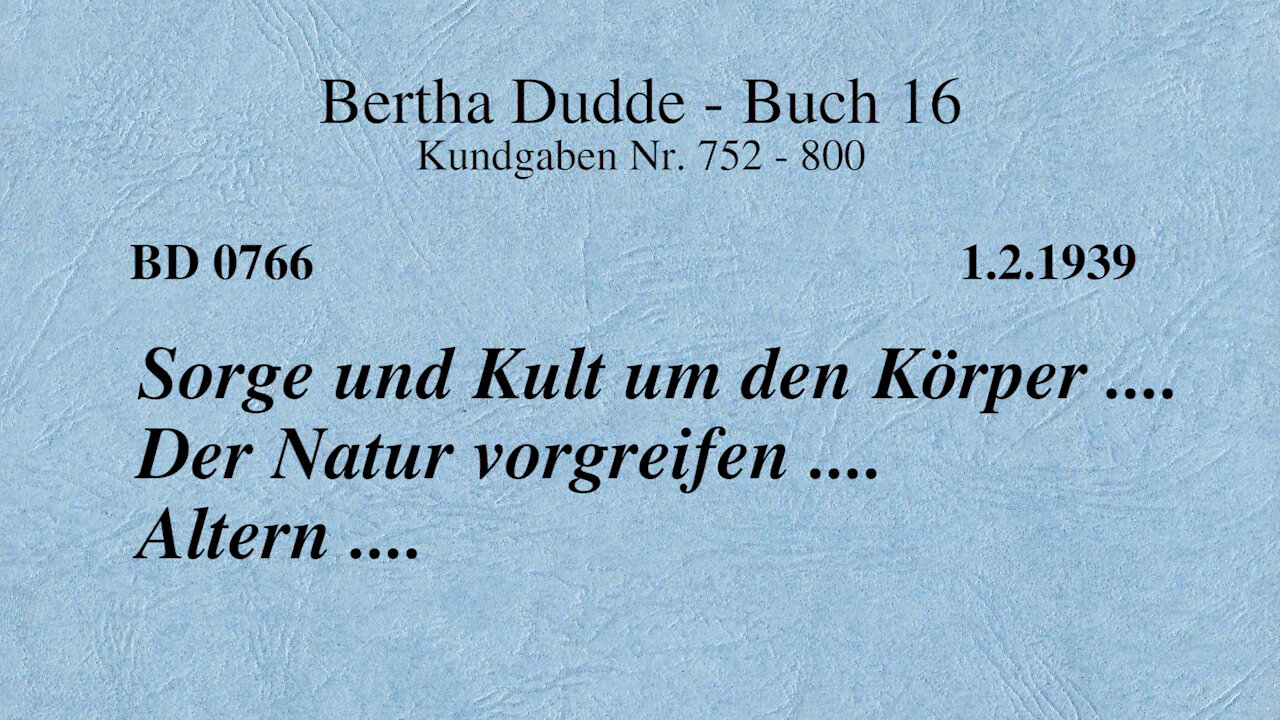 BD 0766 - SORGE UND KULT UM DEN KÖRPER .... DER NATUR VORGREIFEN .... ALTERN ....