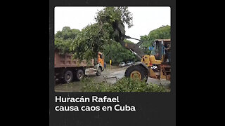 Huracán Rafael deja caos en las calles de La Habana