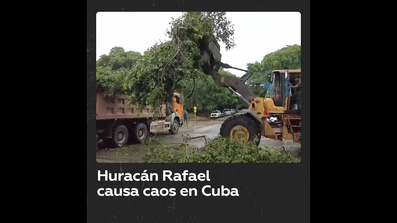 Huracán Rafael deja caos en las calles de La Habana