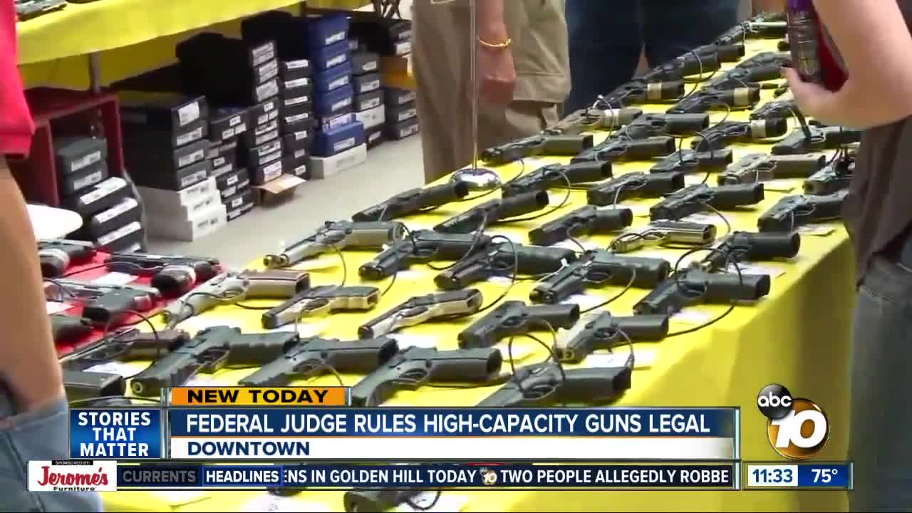 Judge rules on high-capacity gun magazines