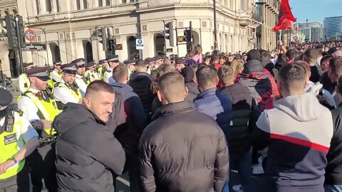 Albanians block Westminster London #london