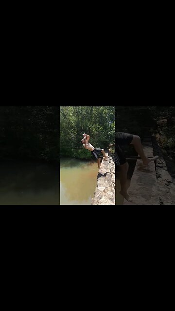 Impromptu flips into water while adventuring with Chris Romrell