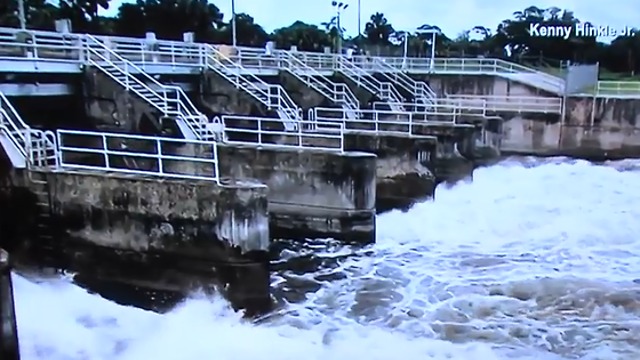 Canal water being released into river