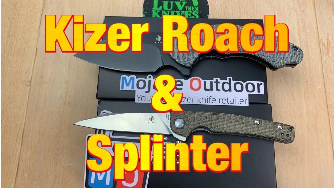 Kizer Splinter & Roach micarta flippers / Mojave Outdoor Exclusives