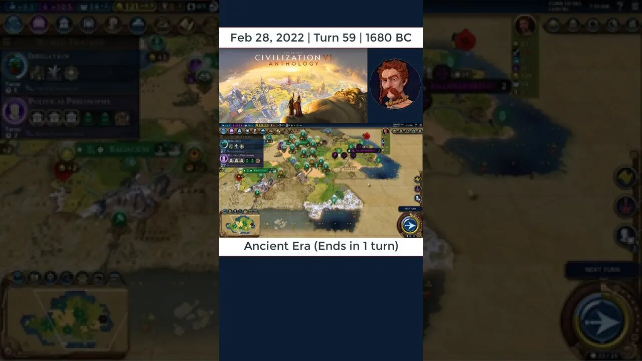 #oneturnadaychallenge #civ6 – Turn 59 - ALONE ON A CONTINENT #shorts