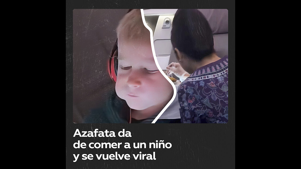 Azafata da de comer con cuchara a un niño y las redes estallan