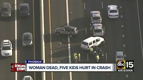 Woman dead, kids hospitalized after I-17 crash