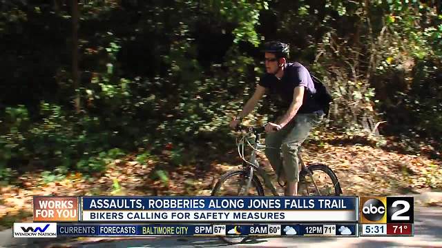 Assaults, robberies of bicyclists along Jones Falls Trail spark concern