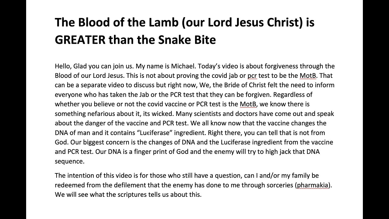 The Blood of the Lamb is GREATER than the Snake Bite