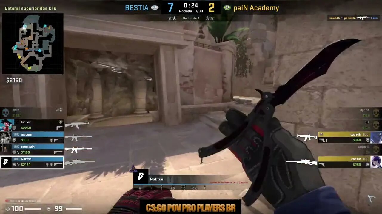 CSGO POV BESTIA Noktse (18/6) vs paiN Academy (Anubis) @ 1XPLORE Latin America Cup 1