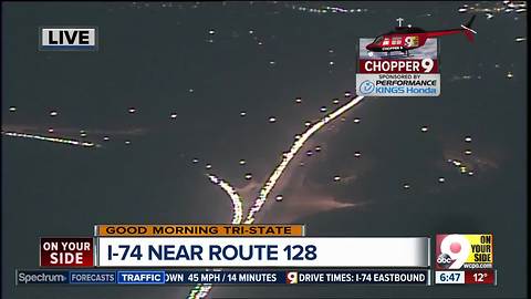 Multicar crash delaying commute on eastbound I-74