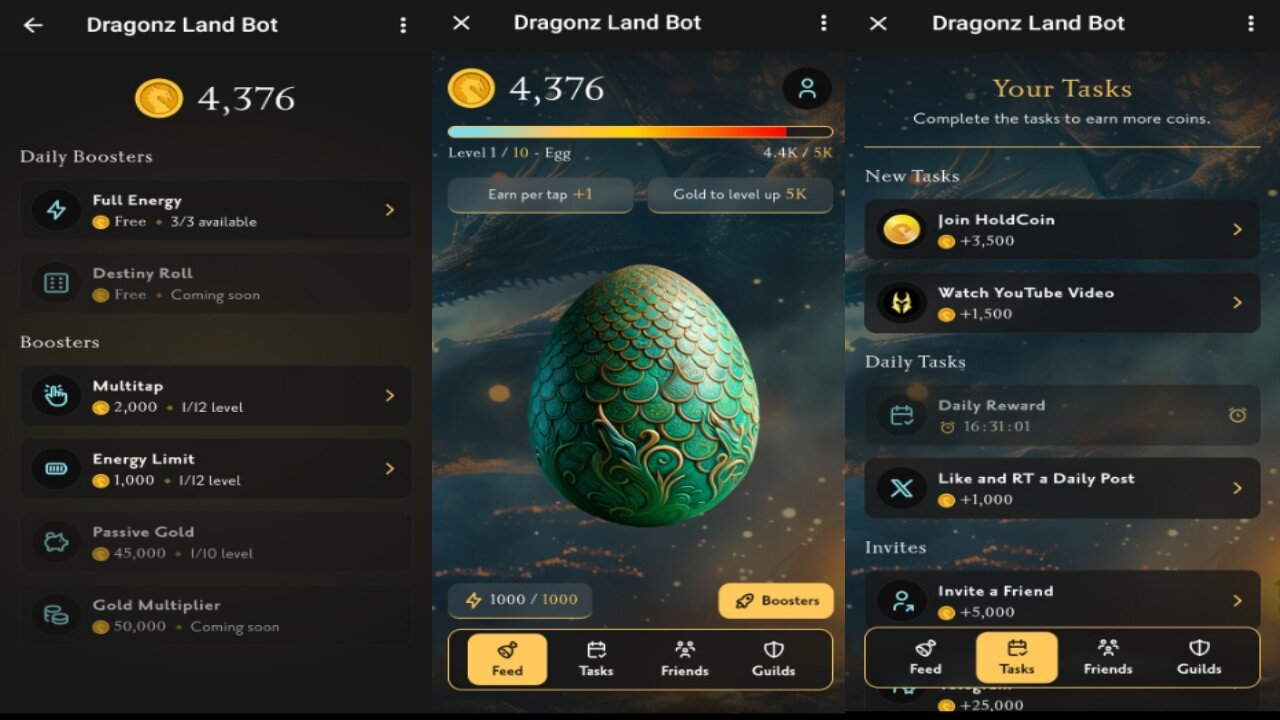 Dragonz Land | Tap The Dragon Egg To Earn Dragonz Gold | New Crypto Mining Bot On Telegram