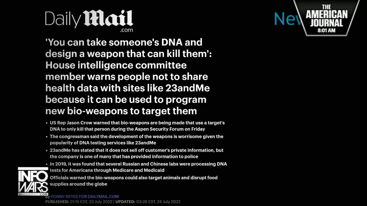 House Intel Committee Reveals DNA Targeted Bio-Weapons