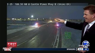 I-25 northbound closed for crash by Castle Pines