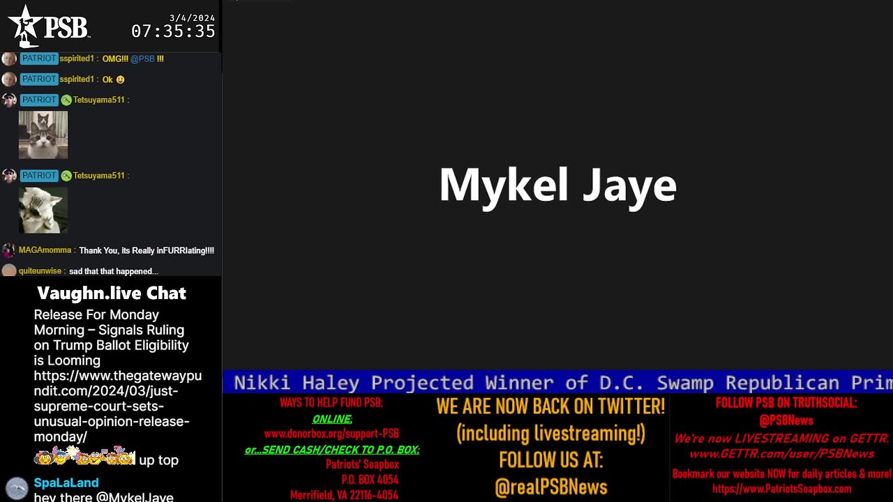 2024-03-04 07:27 EST - Patriots Soapbox AM: with MykelJaye, SkyeBreeze