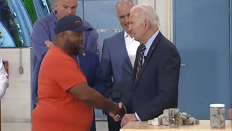 Biden Greets A Union Member In Pennsylvania: "He's Got Guns As Big As My Thighs"