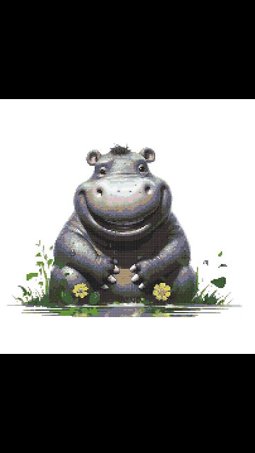 Happy Hippo Cross Stitch Pattern by Welovit | welovit.net | #welovit