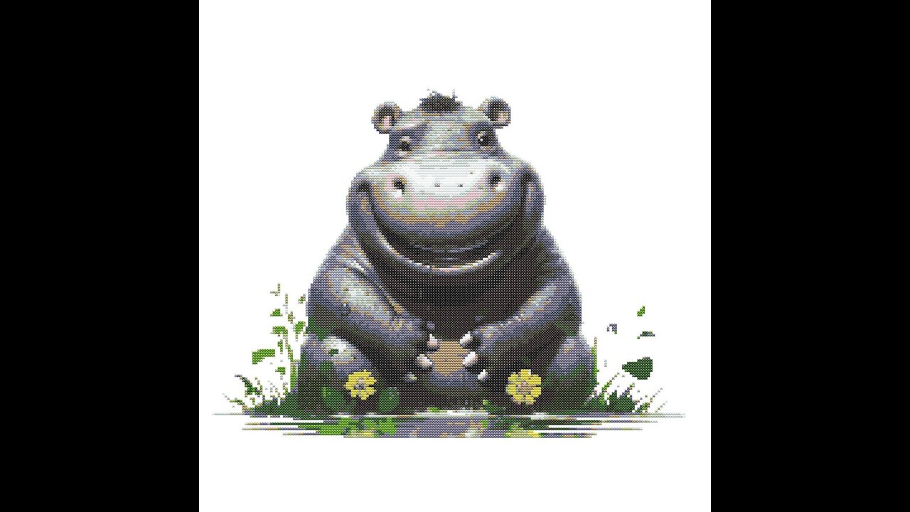 Happy Hippo Cross Stitch Pattern by Welovit | welovit.net | #welovit