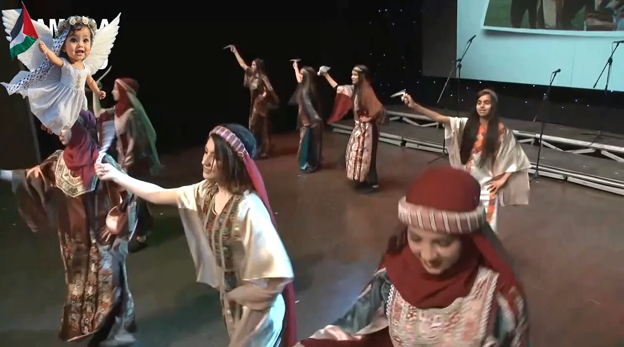 رقصة الدبكة ممزوج بجمال الاداء وجمال البنت الفلسطينية