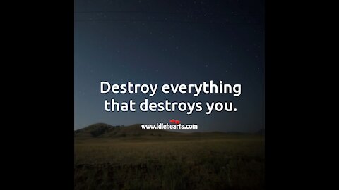 DESTROY THE THINGS THAT DESTROY YOU.