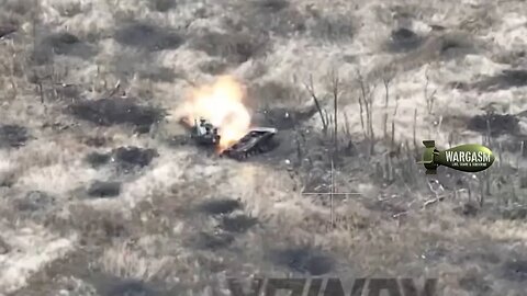 Russian artillery hits an abandoned BMP near Nikolskoye