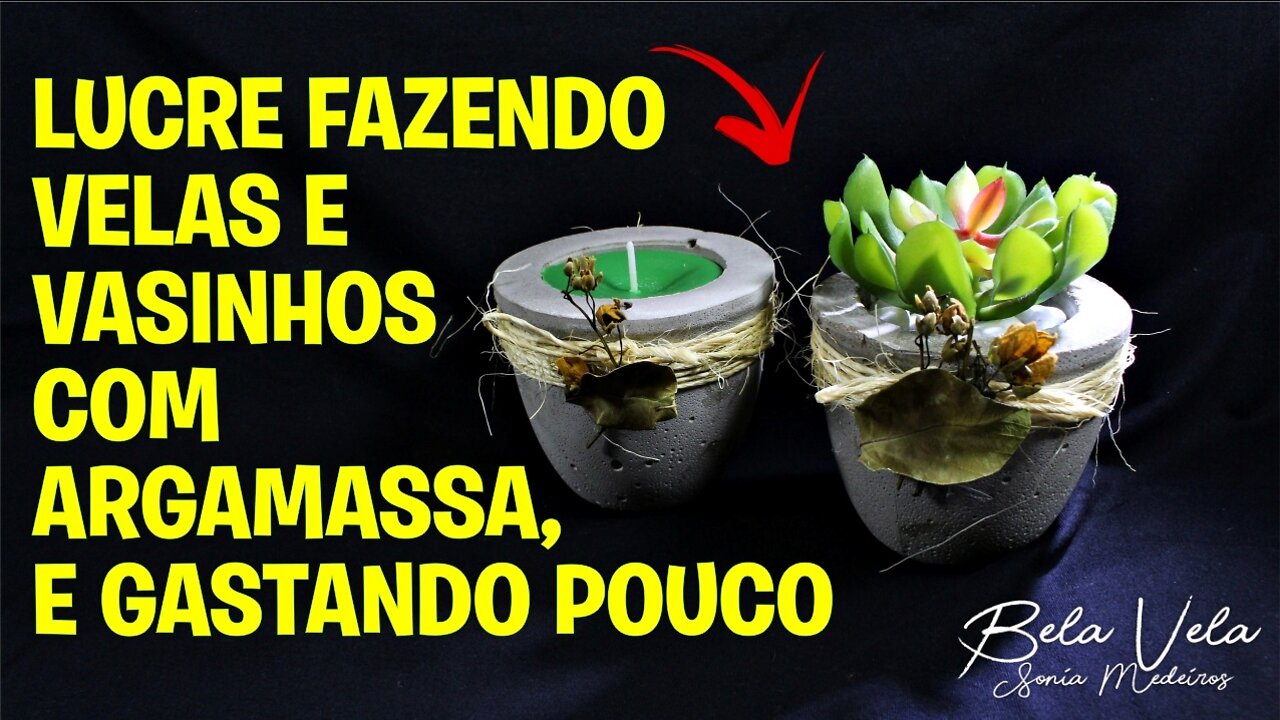 Faça vasos de cimento para sua vela