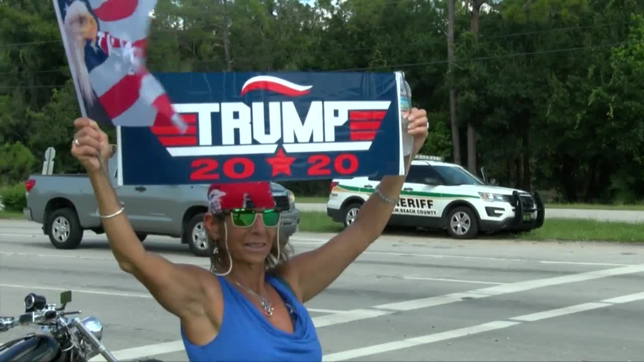 Pro-Trump "Patriot Ride 2020" caravan rides from Jupiter Farms to Hobe Sound