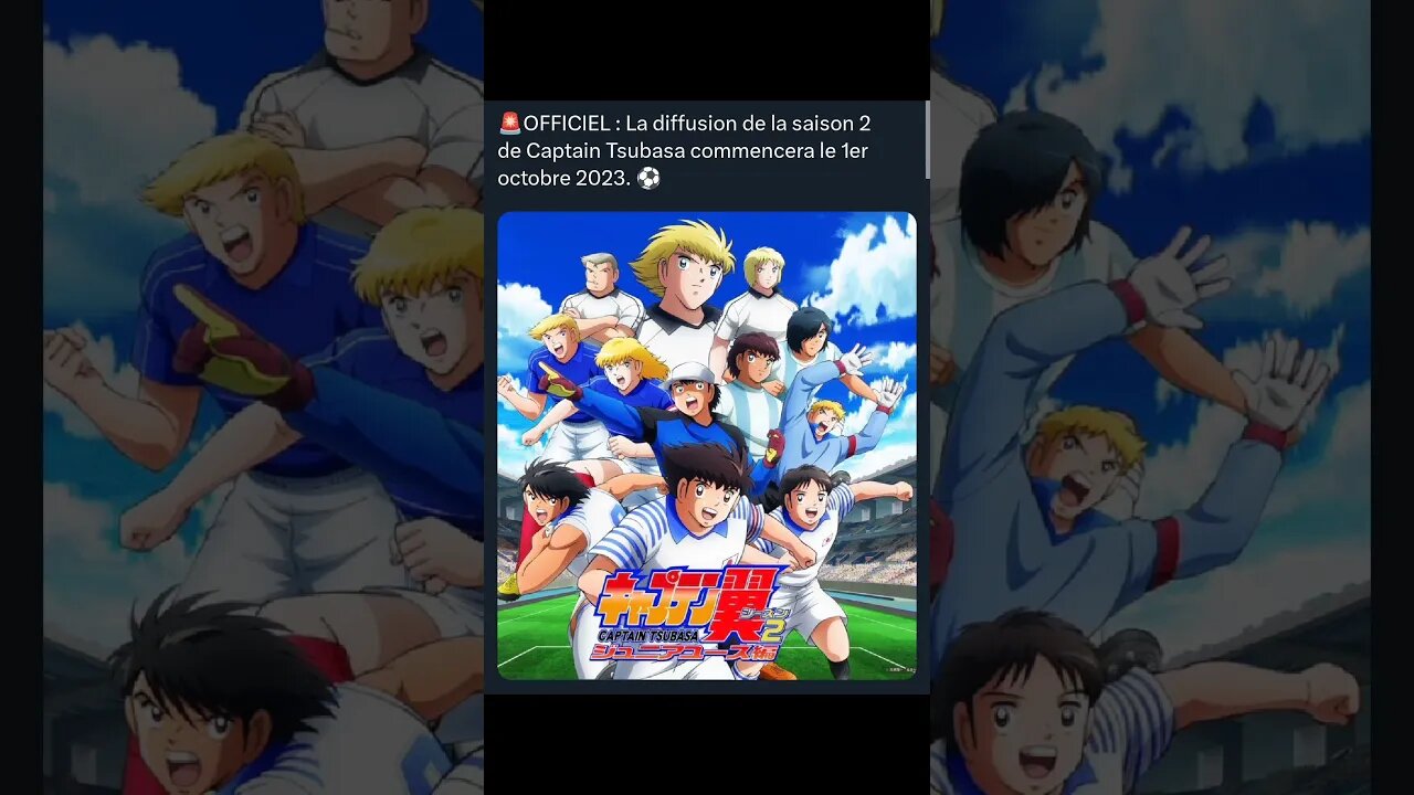 La diffusion de la saison 2 de Captain Tsubasa commencera le 1er octobre 2023. ⚽️