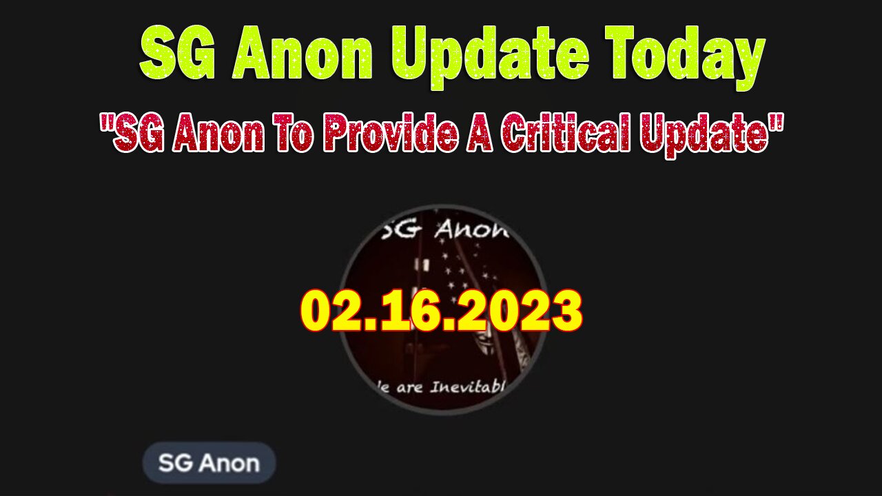 SG Anon Update Today: "SG Anon To Provide A Critical Update, February 16, 2024"