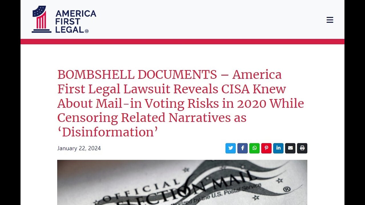 CISA Interfered in the 2020 Presidential Election | Here's the evidence