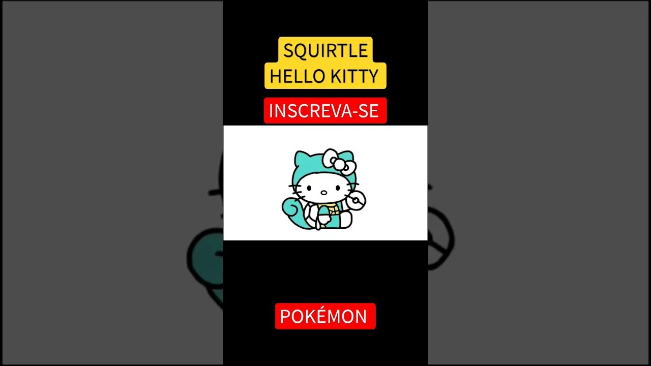 COMO DESENHAR SQUIRTLE HELLO KITTY #shorts #hellokitty #pokemon #squirtle