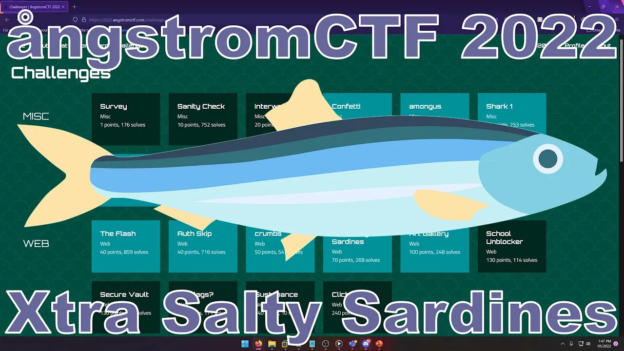 angstromCTF 2022: Xtra Salty Sardines