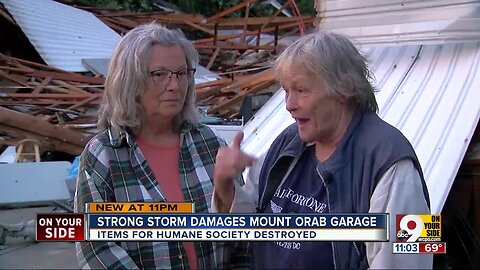 Strong storm destroys Mount Orab garage