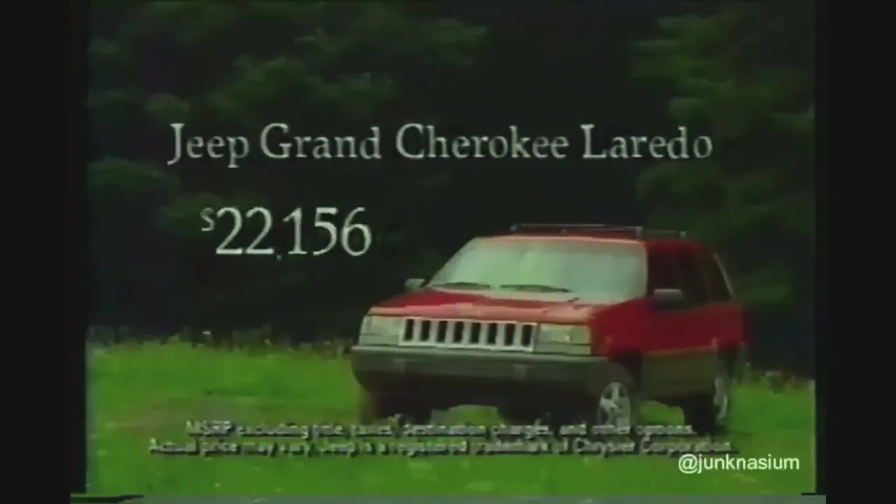 1993 Jeep Grand Cherokee Commercial "See It Majestically Sit Stationary In A Field" (90's SUV)