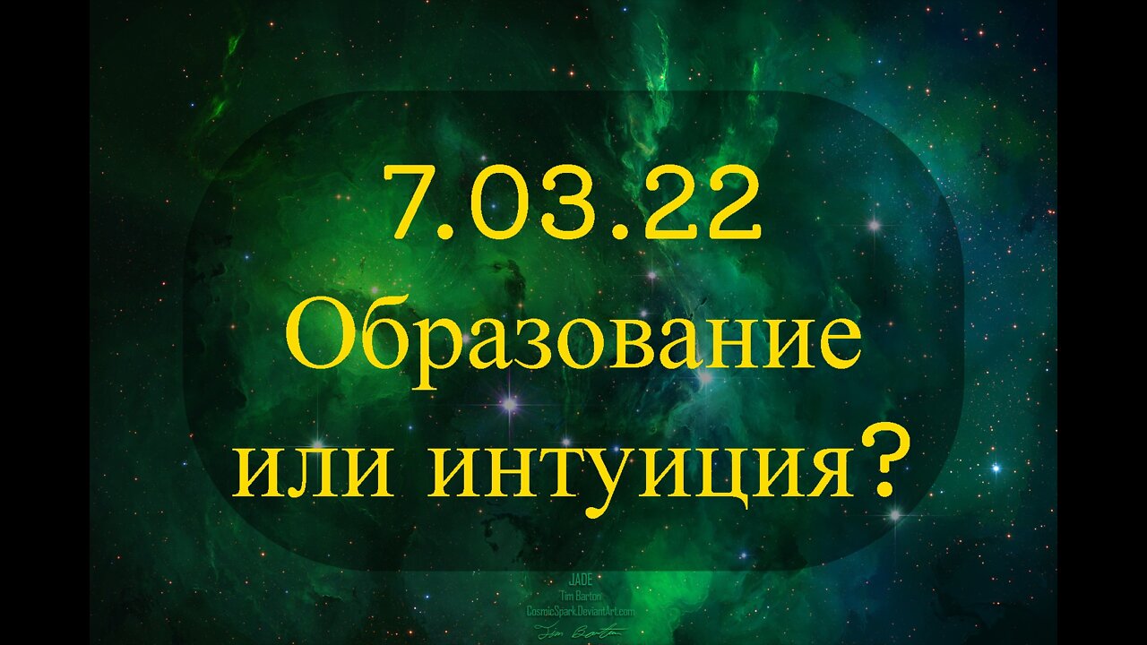 7.03.2022 Образование или интуиция?