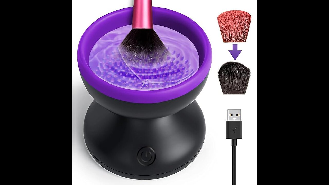 USB Rechargeable Electric Makeup Brush Cleaner Machine|link is on description