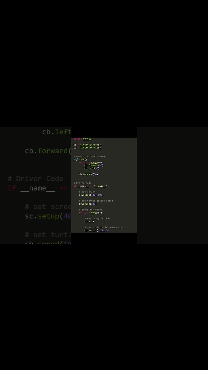 Step-by-Step Tutorial: Drawing Chess-Board using Python's Turtle Like a ...