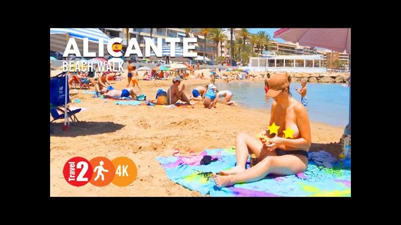 TORREVIEJA SPAIN The very hot Piscinas Naturales, 4k Beach Walk.