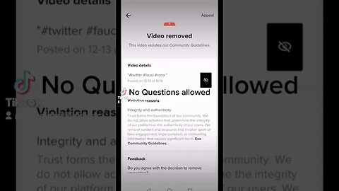 #TikTok literally censoring videos for questioning their "principles" #fairuse