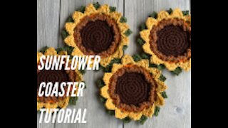 Crochet Sunflower Coaster Tutorial