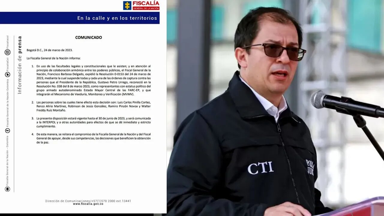 ๐De nuevo Fiscal Francisco Barbosa suspende orden de captura de disidentes de las Farc๐๐