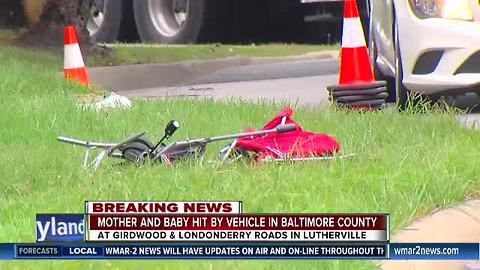 Mother and baby inside stroller hit by car, critically injured
